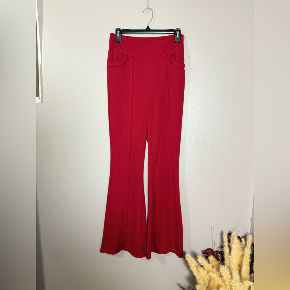 Red Flare Bottom Pants